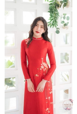 Áo dài cô dâu thêu