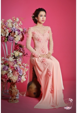 Áo dài kết hoa 3D
