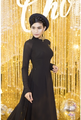 Áo dài trơn đen