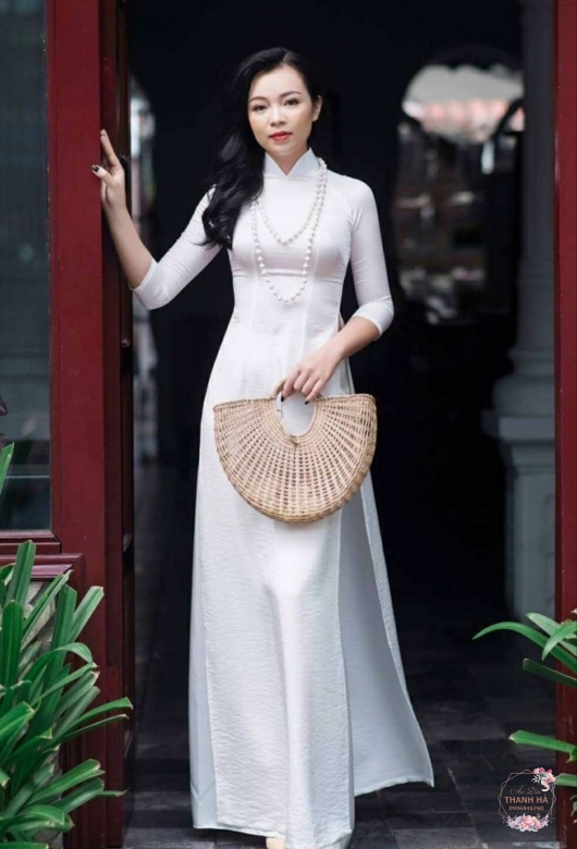 Áo dài trơn hồng dâu